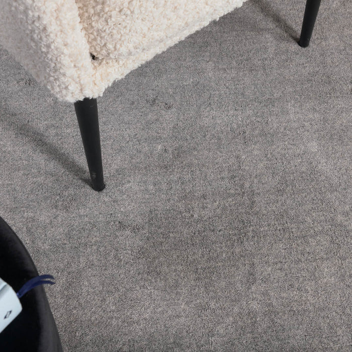 Hioshop Ulla vloerkleed 350x250 cm wol lichtgrijs.