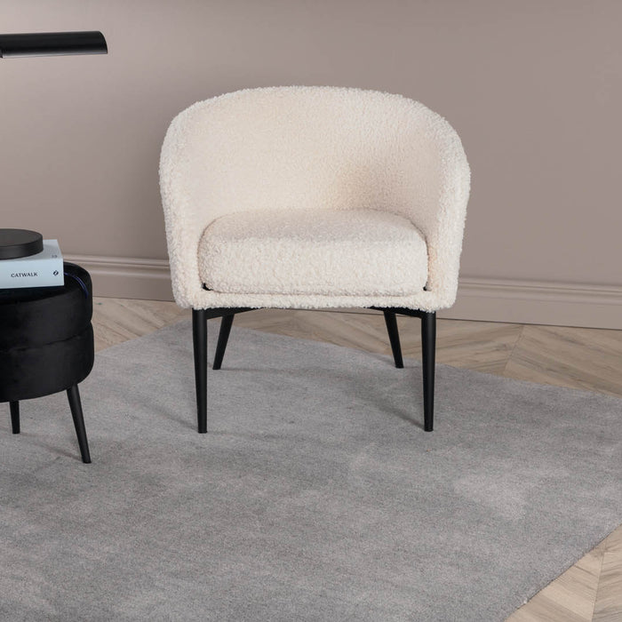 Hioshop Ulla vloerkleed 350x250 cm wol lichtgrijs.