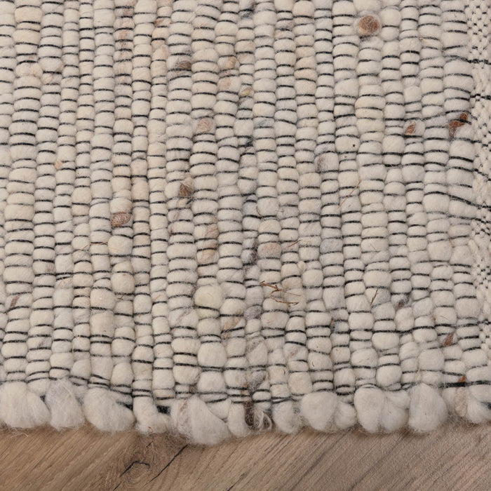 Hioshop Loump vloerkleed 230x160 cm wol beige, wit.