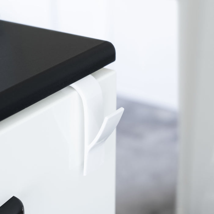 QUVIO Handdoekhouder plastic haakje - set van 4 - Wit