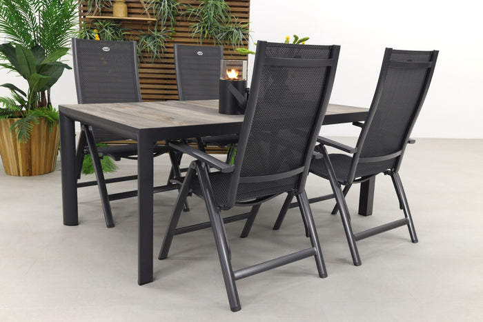 Hartman Roma|Kings tuinset antraciet - 180x100 cm.