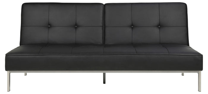 Hioshop Slaapbank Per zwart lederlook.