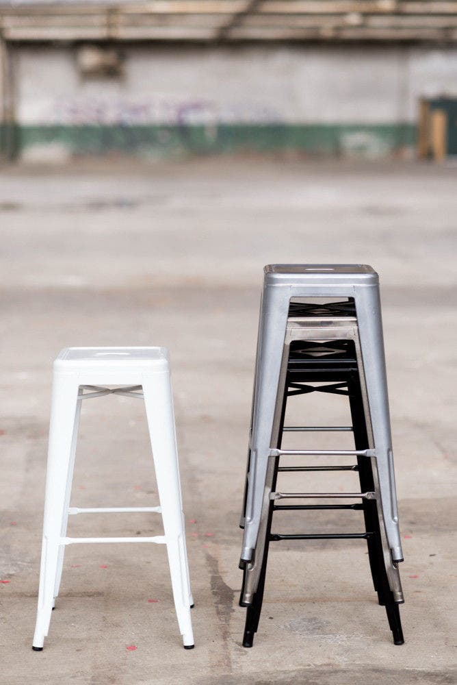 Legend Metalen barkruk wit - 77 cm