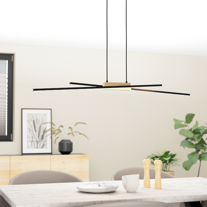 EGLO Panagria Hanglamp - LED - 93,5 cm - Zwart|Bruin|Wit