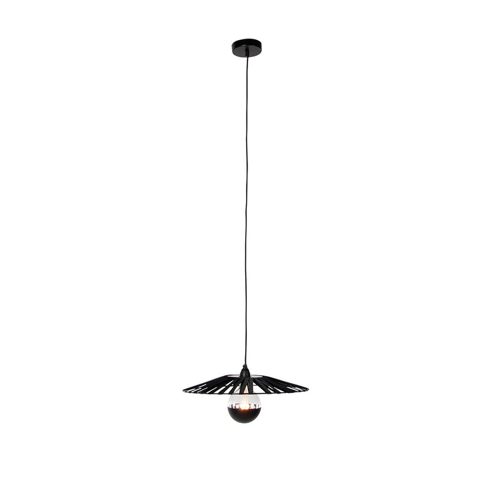 QAZQA LED Hanglamp leia - Zwart - Landelijk - D 46cm