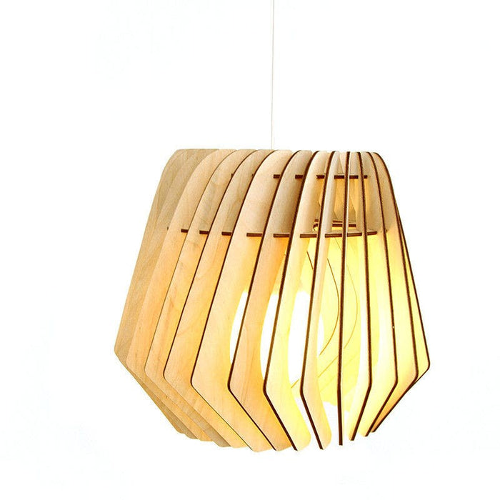 Bomerango Spin M houten hanglamp medium - met koordset wit - Ø 37 cm