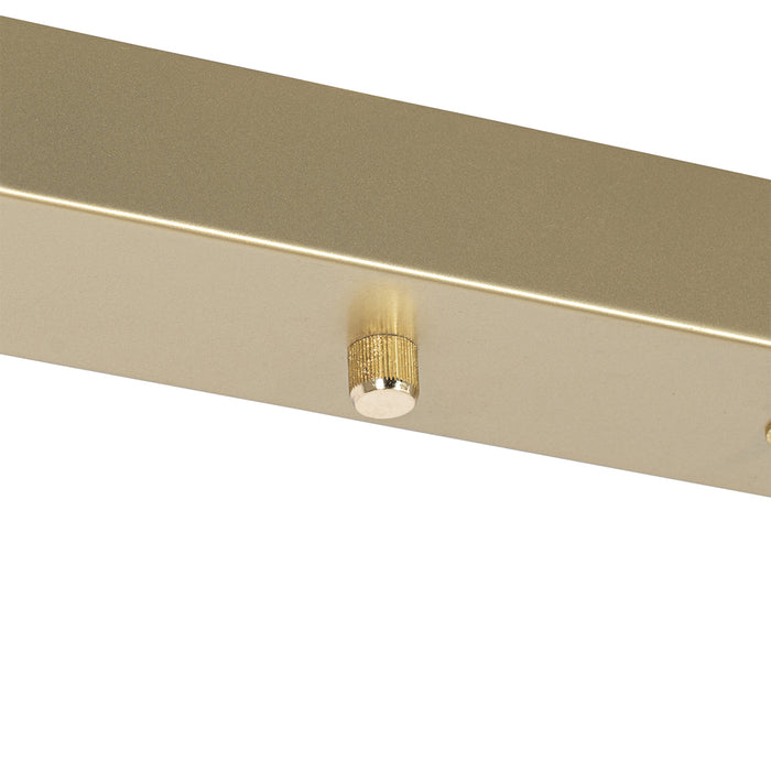 QAZQA Hanglamp messing langwerpig incl. LED 3-staps dimbaar 3-lichts