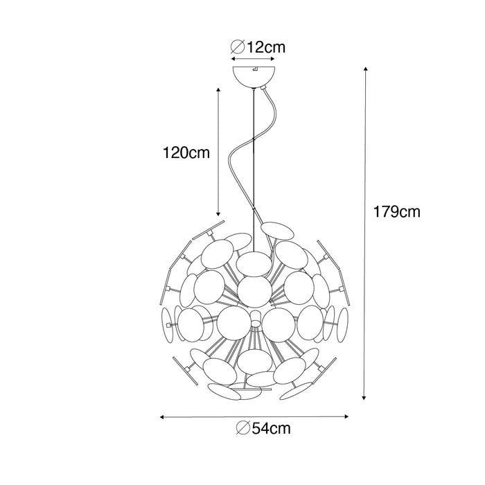 QAZQA Design hanglamp zwart en goud - Cerchio