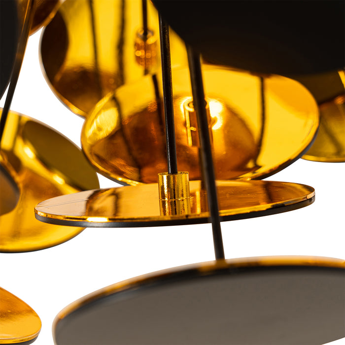 QAZQA Design hanglamp zwart en goud - Cerchio