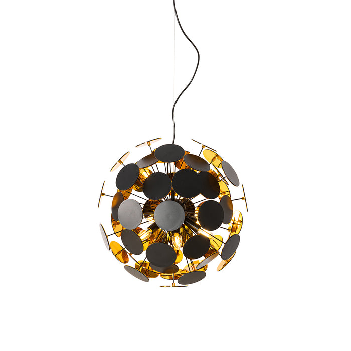 QAZQA Design hanglamp zwart en goud - Cerchio