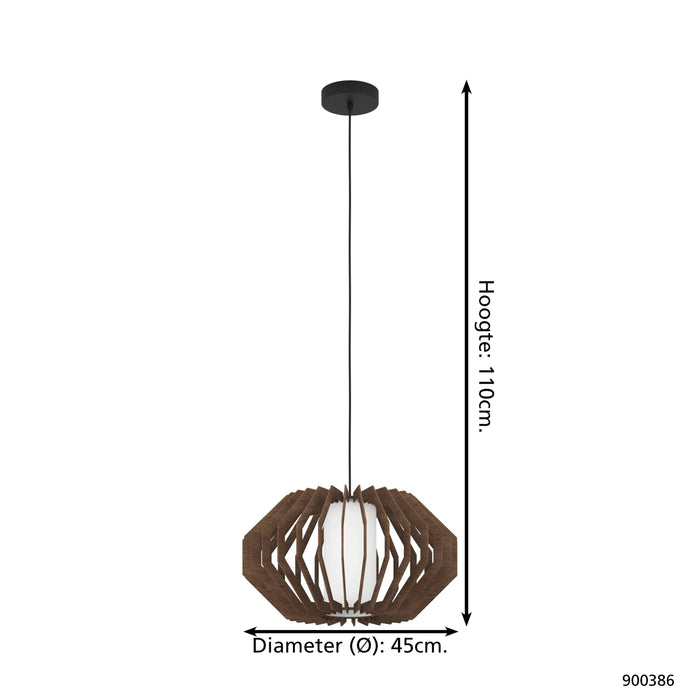 EGLO Rusticaria Hanglamp - E27 - Ø 45 cm - Zwart|Bruin|Wit