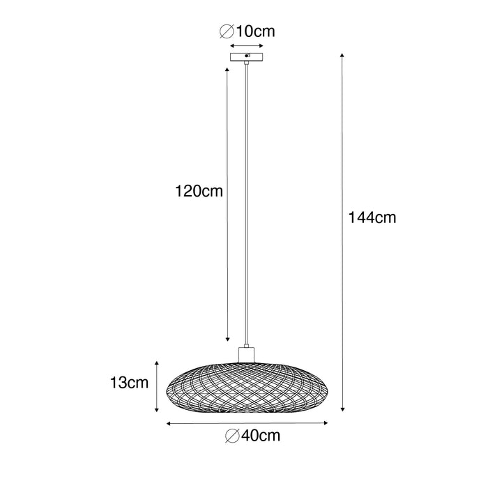 QAZQA Oosterse hanglamp bamboe 40 cm - Ostrava