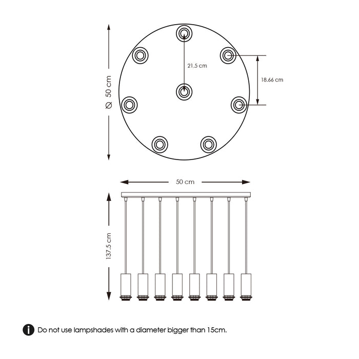 Home Sweet Home verlichtingspendel Pendel Xxl 50|50|137.5cm - Zwart