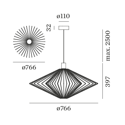 Wever & Ducre Wiro Diamond 2.0 hanglamp koper