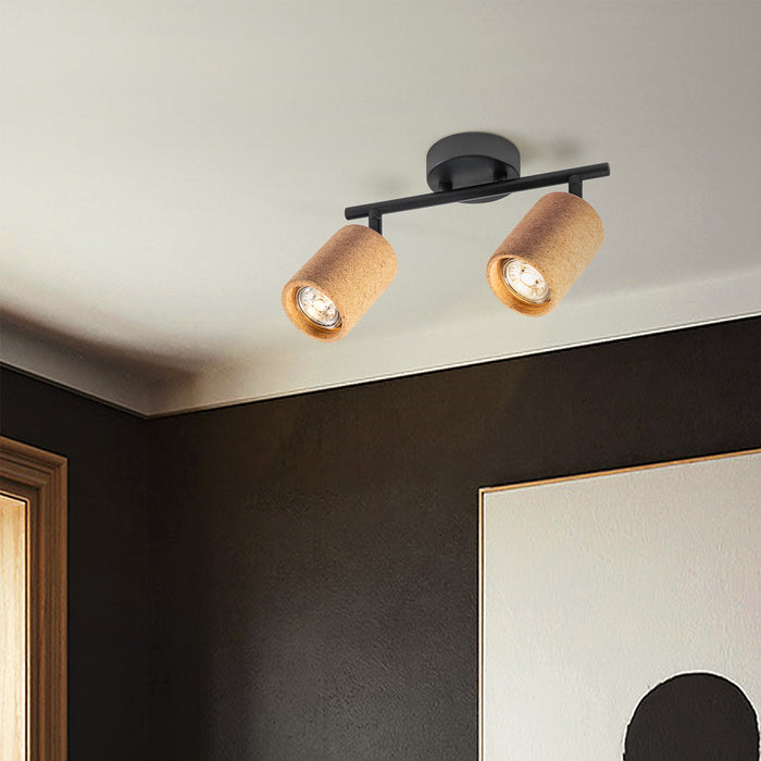 Home Sweet Home LED Opbouwspot Cork 2 - incl. dimbare LED lamp - zwart