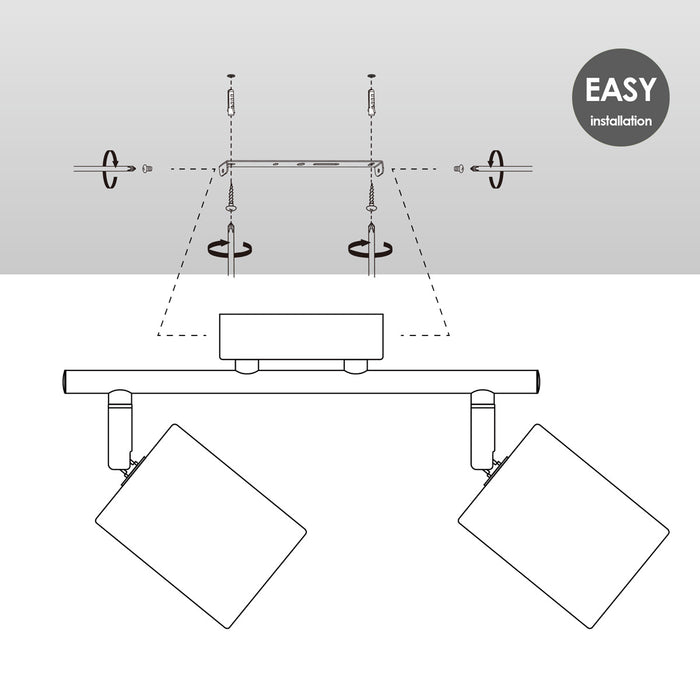 Home Sweet Home LED Opbouwspot Cork 2 - incl. dimbare LED lamp - zwart