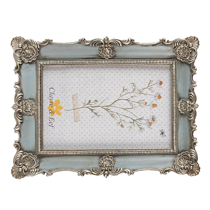 Clayre & Eef Fotolijst 10x15 cm Blauw Polyresin