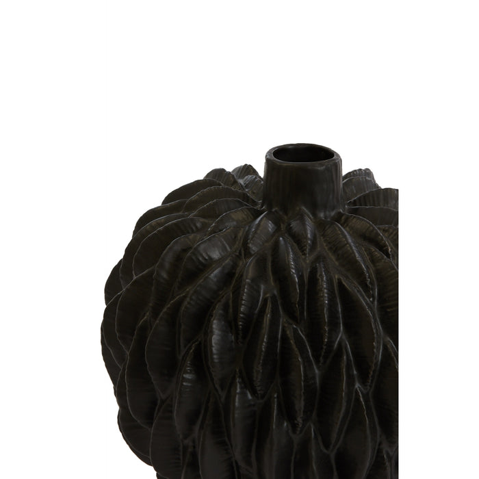 Light & Living Vaas Usika - Zwart - Keramiek - 19x20x19cm (BxHxD)