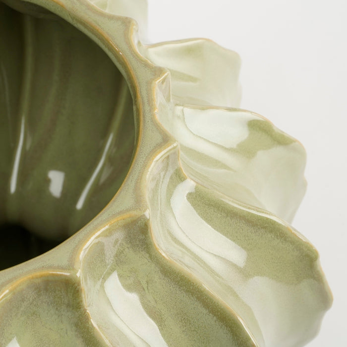 Mica Decorations Altea Vaas - H35 x Ø33 cm - Keramiek - Lichtgroen