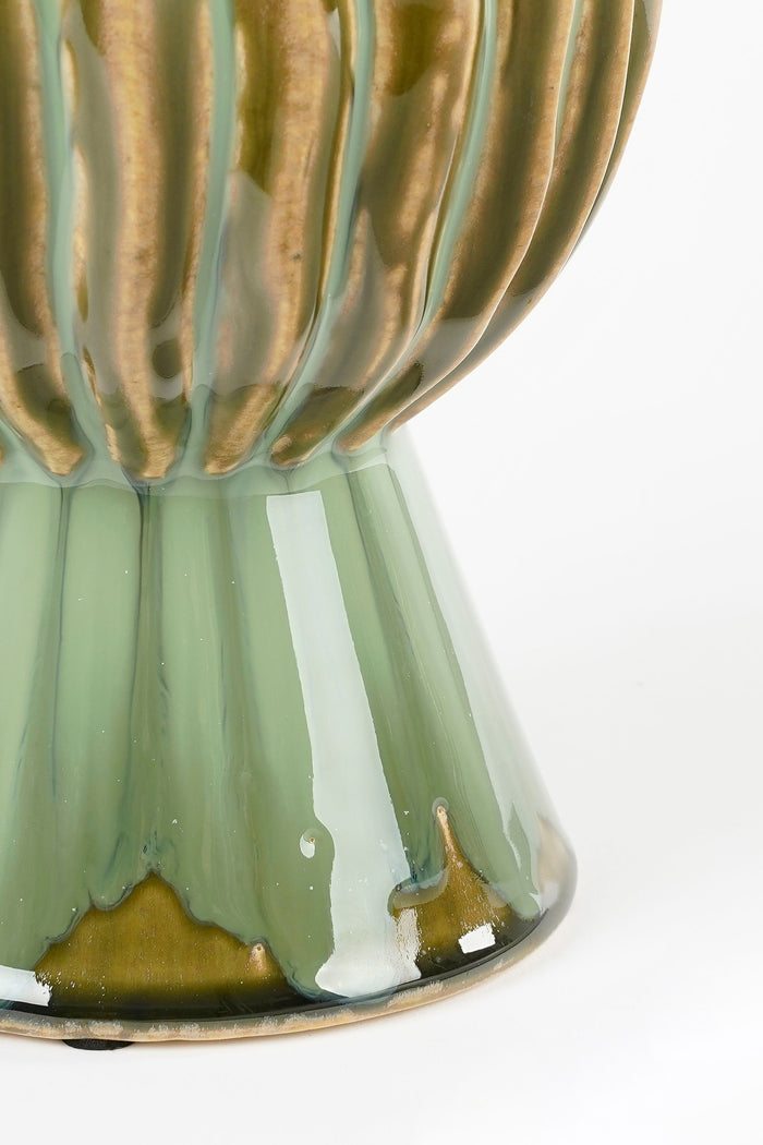 Mica Decorations Noor Vaas - H40,5 x Ø13,5 cm - Keramiek - Lichtgroen