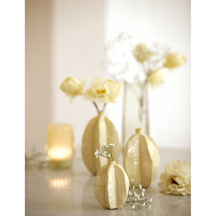 Light & Living Vaas Akosi S - Geel - Keramiek - 10x13x10cm (BxHxD)