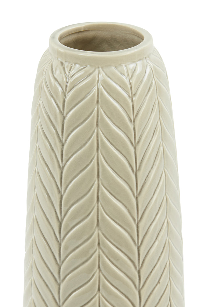 Light & Living Light&living Vaas Ø15,5x40 cm LILO keramiek crème