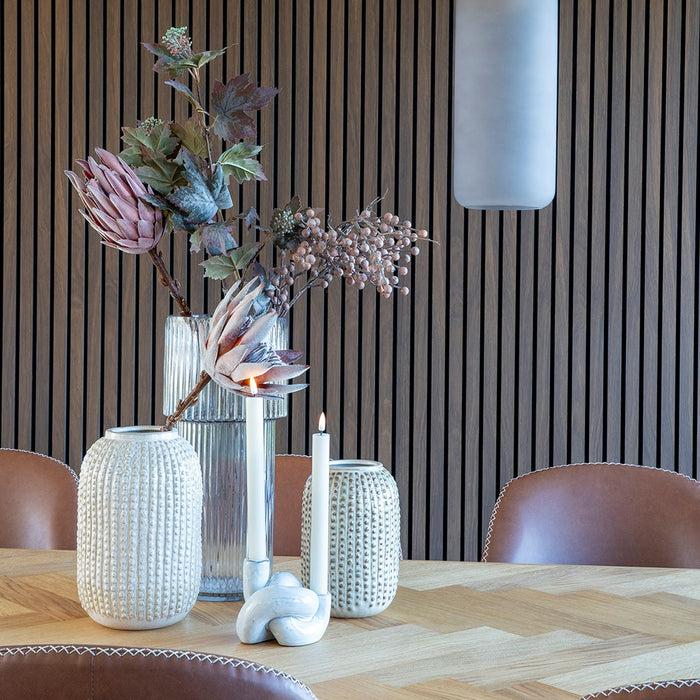 Artichok Linde vaas keramiek beige - Ø16 x 25,5 cm