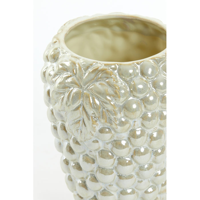 Light & Living Vaas Druif - Wit - Keramiek - 14x15x14cm (BxHxD)