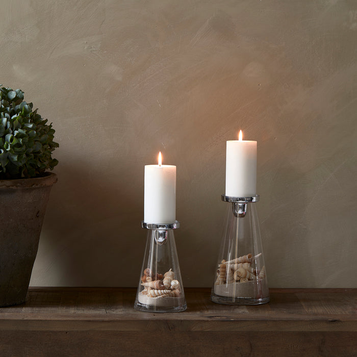 Riviera Maison kaarshouder glas, kandelaar - Solène - Transparant