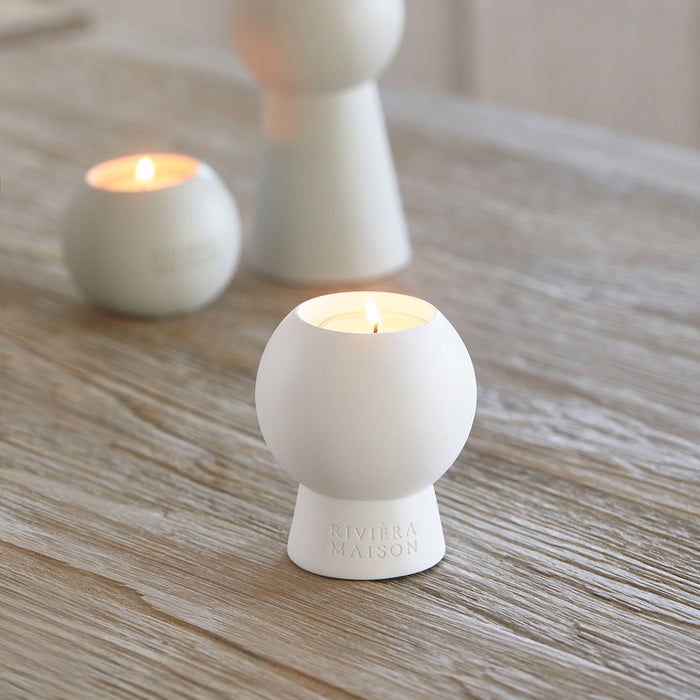 Riviera Maison Waxinelichthouder rond - Oriental Pearl - Wit