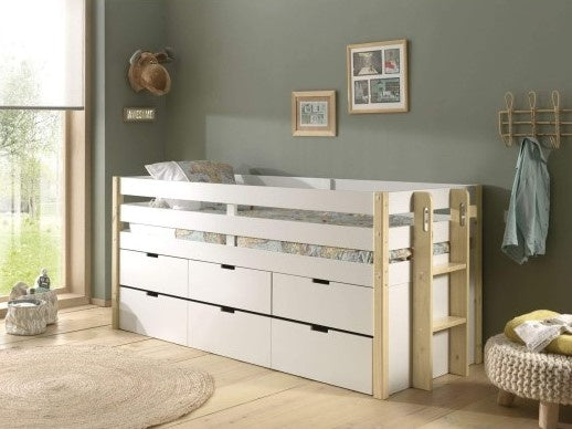 Vipack Margrit Kajuitbed met 3 Lades Wit