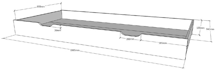 Vipack Tipi Bed met Uitvalbeveiliging en Bedlade Wit | Naturel