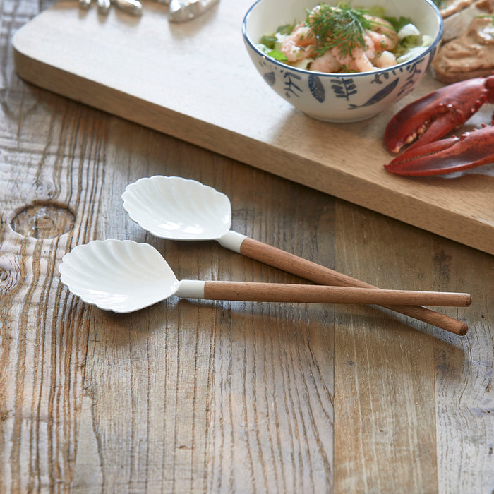 Riviera Maison saladebestek 2 stuk, Saladecouvert Schelp - Beach Shell