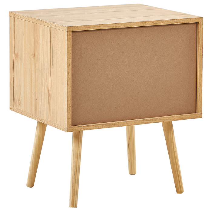 Beliani - PEROTE - Nachtkastje - Lichte houtkleur - Rotan