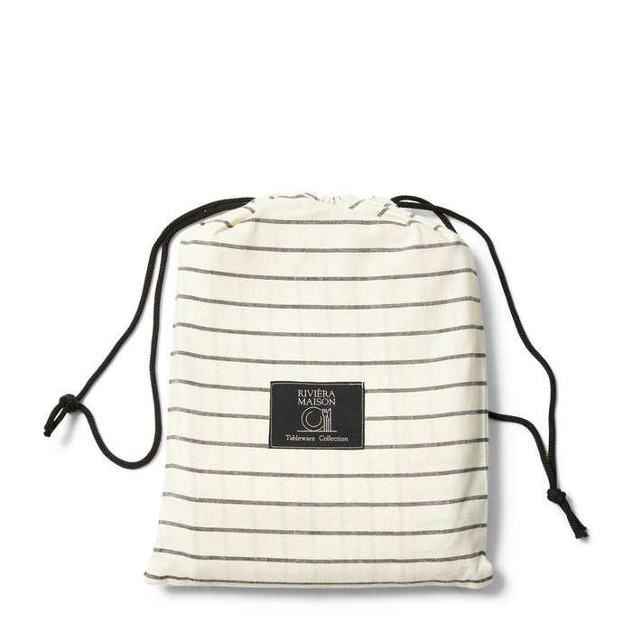 Riviera Maison Tafelkleed Katoen, Tafellakens - Striped - Zwart |Wit