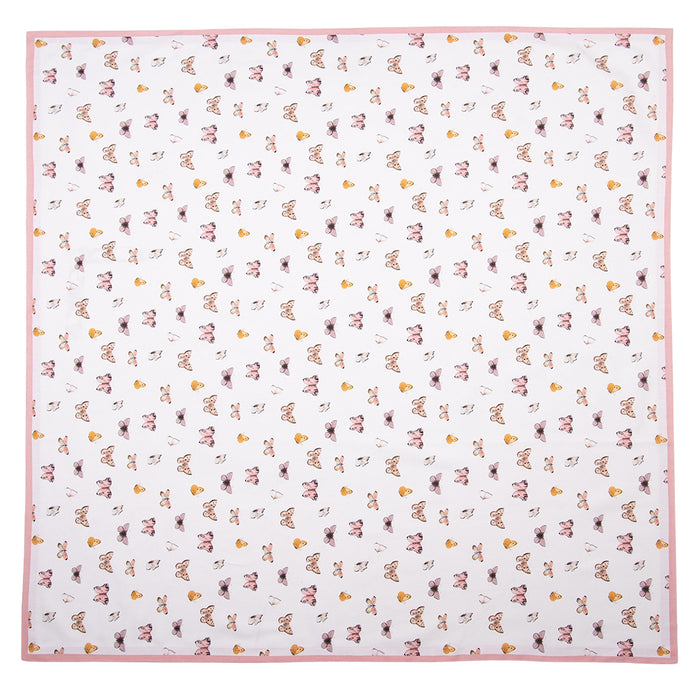 Clayre & Eef Tafelkleed 130x180 cm Beige Roze Katoen Rechthoek