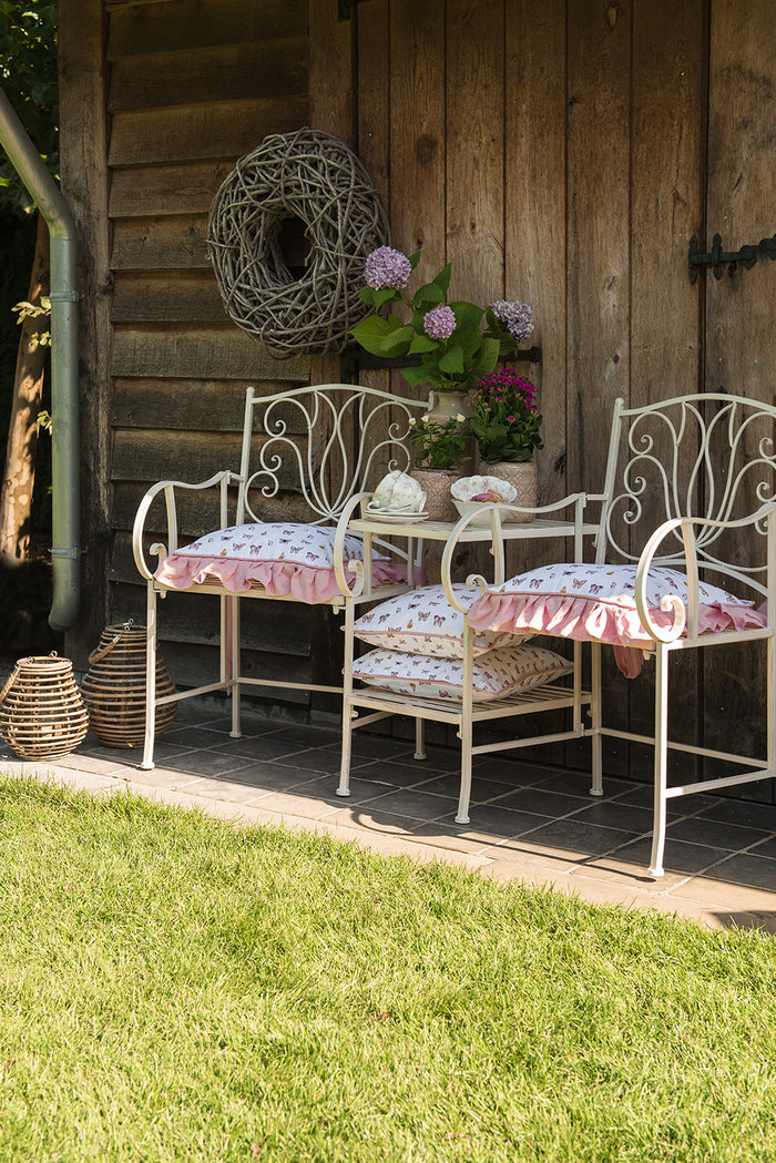 Clayre & Eef Tafelkleed 130x180 cm Beige Roze Katoen Rechthoek