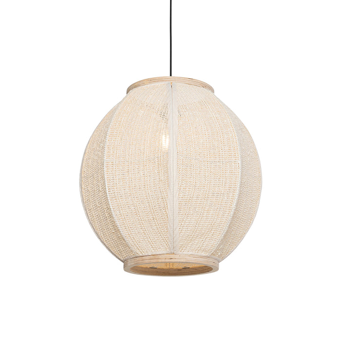 QAZQA Oosterse hanglamp naturel stof 46 cm - Rob