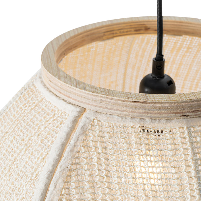 QAZQA Oosterse hanglamp naturel stof 46 cm - Rob