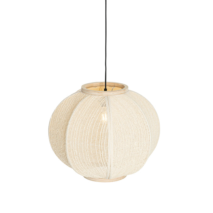 QAZQA Oosterse hanglamp naturel stof 48 cm - Rob