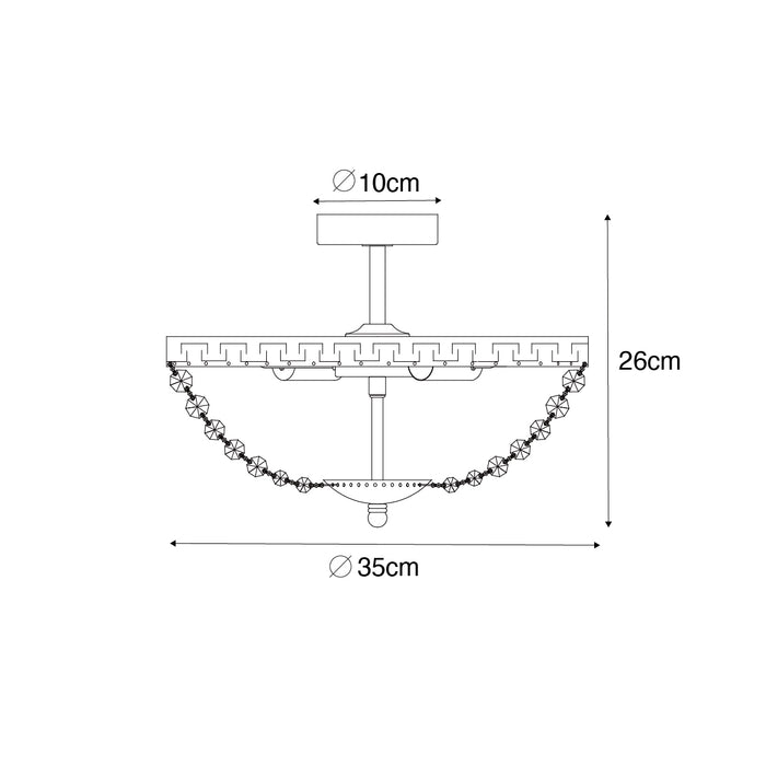 QAZQA Klassieke plafondlamp staal met kristal 3-lichts - Mondrian