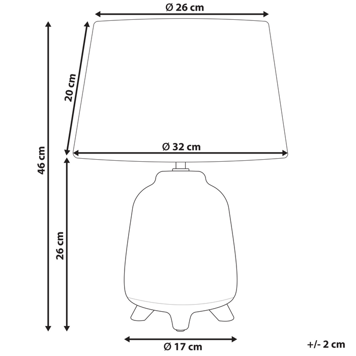 Beliani - FAJARDO - Tafellamp - Grijs - Keramiek
