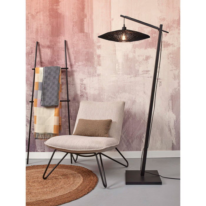 GOOD&MOJO Vloerlamp Iguazu - Bamboe|Jute Zwart - 78x55x176cm