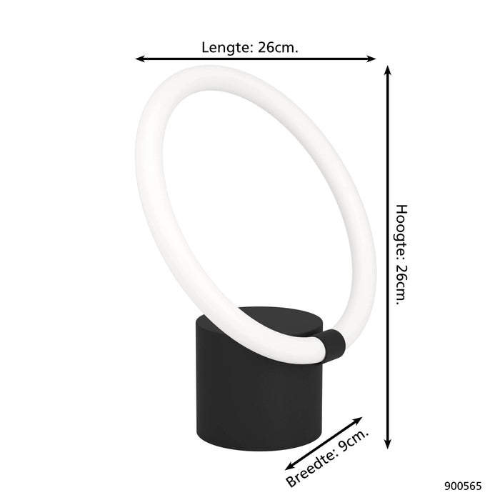 EGLO Caranacoa Tafellamp - LED - 26 cm - Zwart|Wit