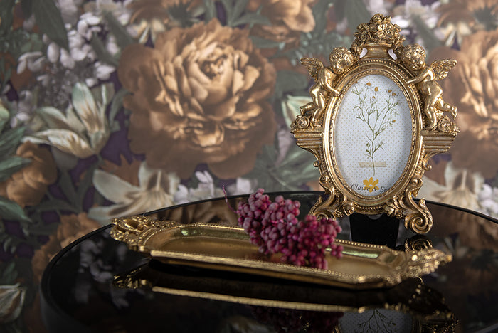 Clayre & Eef Decoratie Dienblad 36x10x3 cm Goudkleurig Kunststof