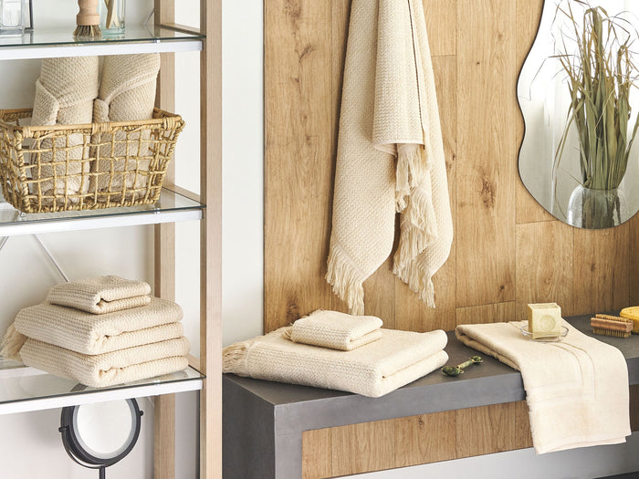 Beliani - ATIU - Handdoek set van 9 - Beige - Katoen