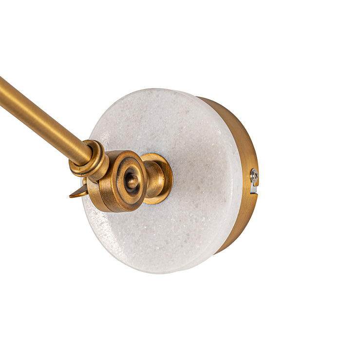 QAZQA Art Deco wandlamp brons met marmer en amber glas - Nina