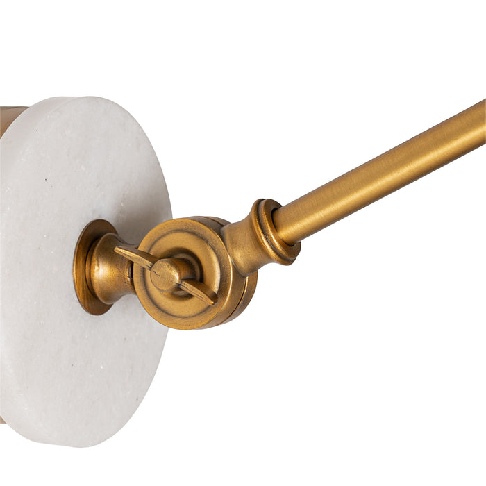 QAZQA Art Deco wandlamp brons met marmer en amber glas - Nina