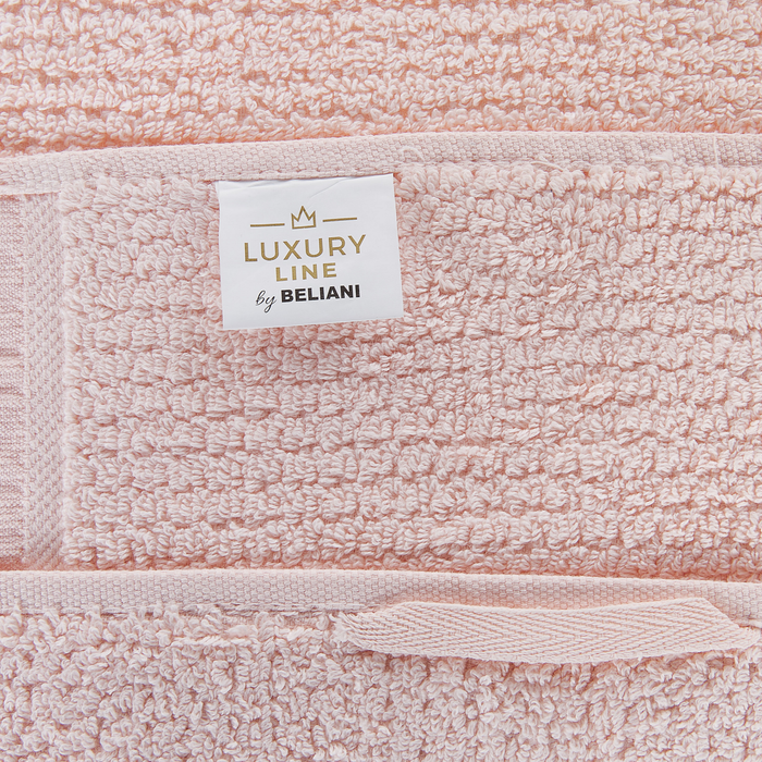 Beliani - ATIU - Handdoek set van 9 - Pastelroze - Katoen
