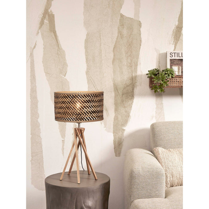 GOOD&MOJO Tafellamp Java - Bamboe|Zwart - Ø32x56cm